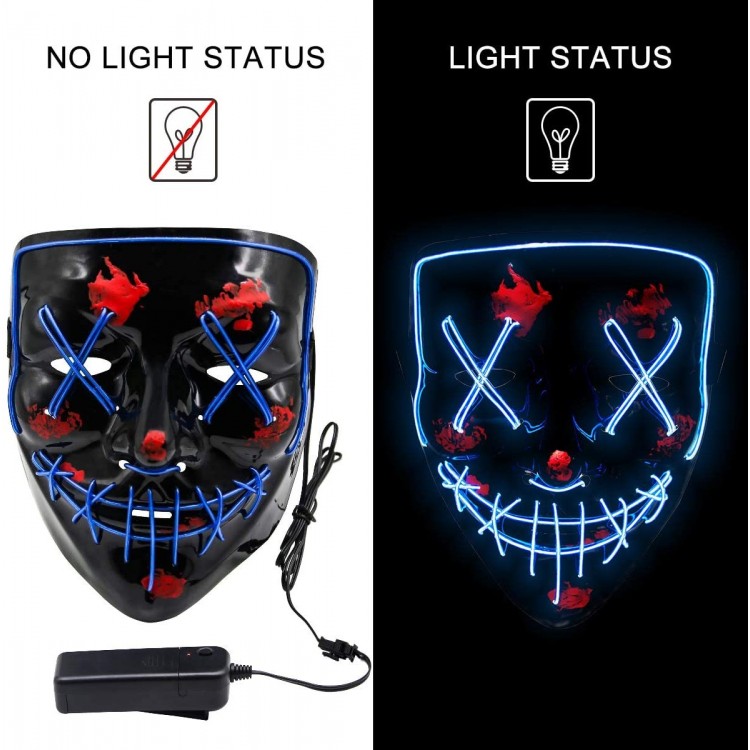 Scary Halloween LED Mask Light UP Mask for Halloween Festival Party