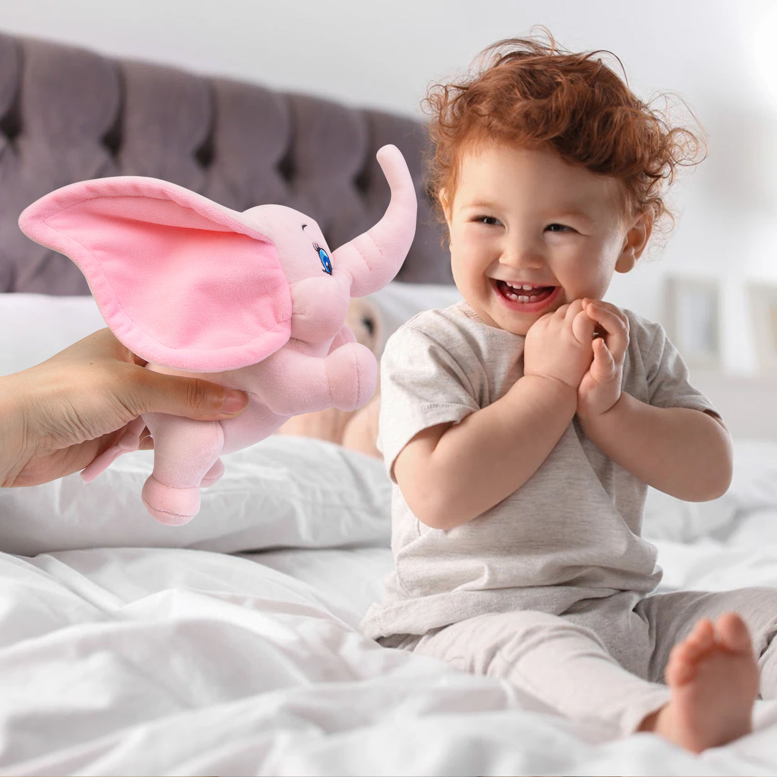 Homily pink elephant stuffed animal bulk for babies elf plush toy wholesale